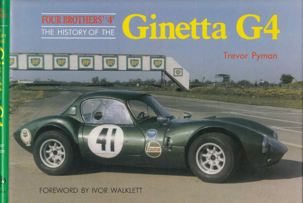 Ginetta G4 book cover with green race car and 'Four Brothers' 4' title
