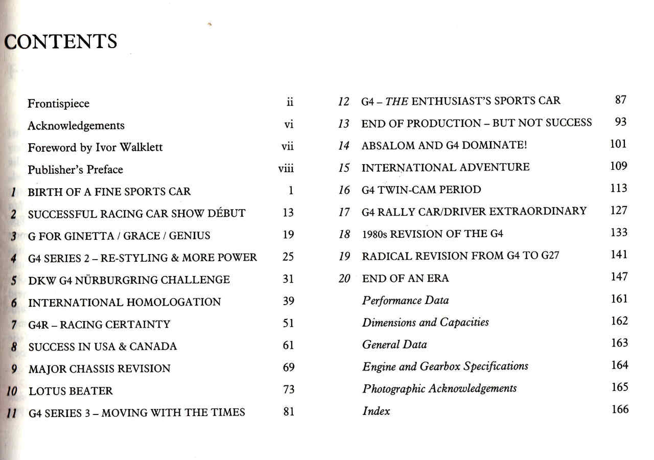 Book contents page with 'CONTENTS' heading and numbered section list
