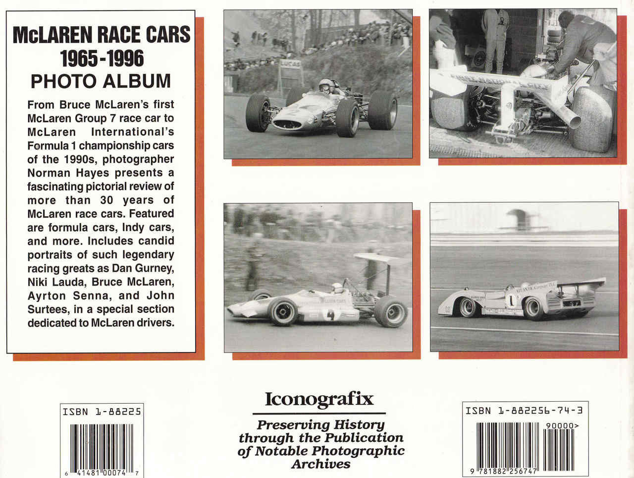 McLaren Race Cars 1965 - 1996 Photo Album ( 9781882256747) - back