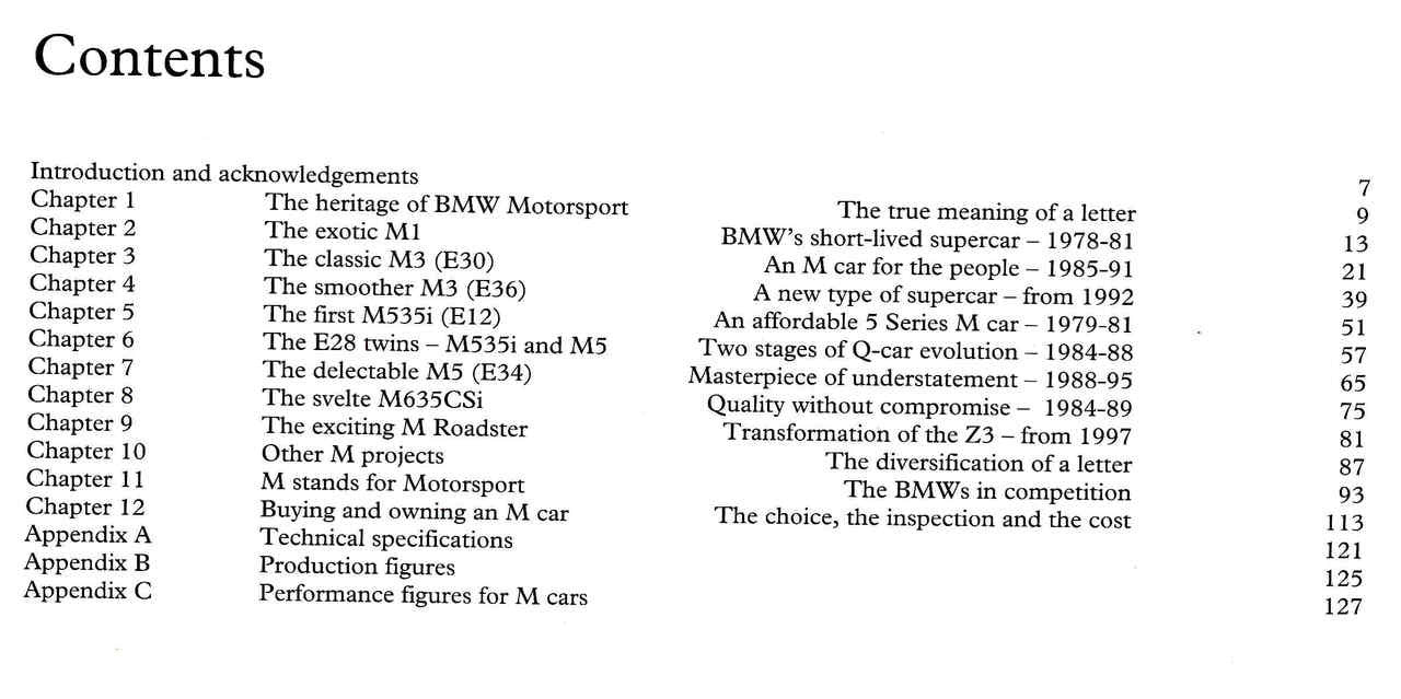 BMW M-Series: Including M1, M3, M5, M635 and M Roadster (9781899870189) - cont