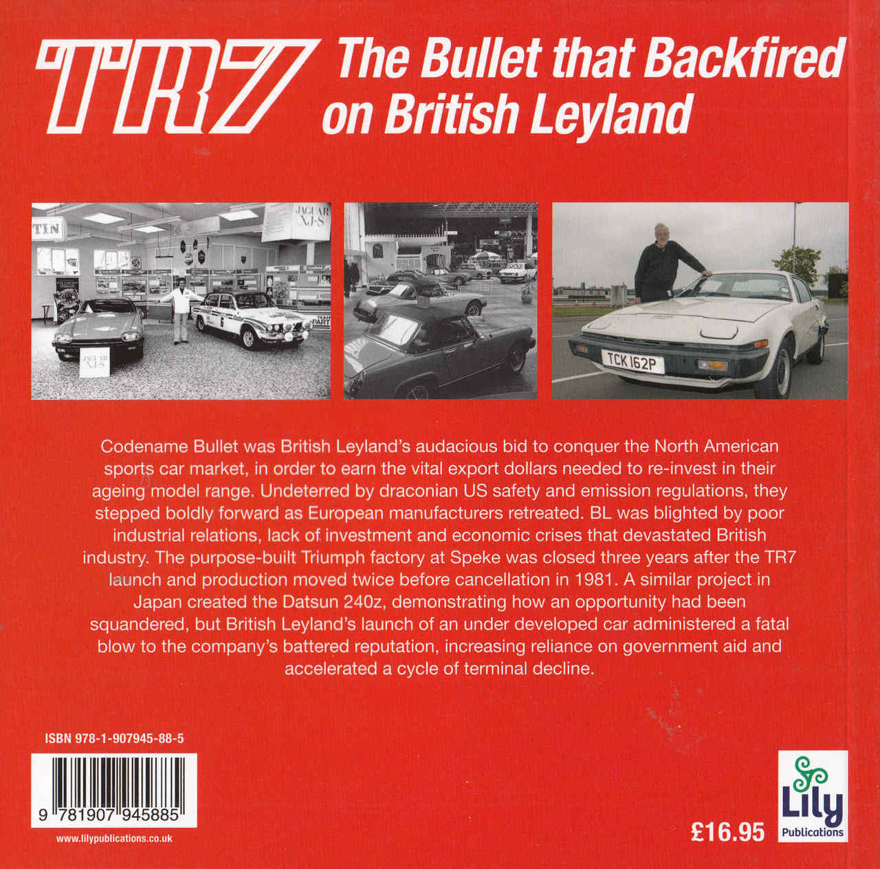 TR7 book back cover with red summary text, barcode, and Lily Publications logo