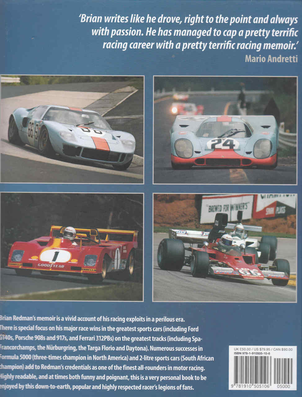 Brian Redman Daring Drivers, Deadly Tracks: A racer's memoir of a dangerous decade 1965 - 1975 (9781910505106) - back