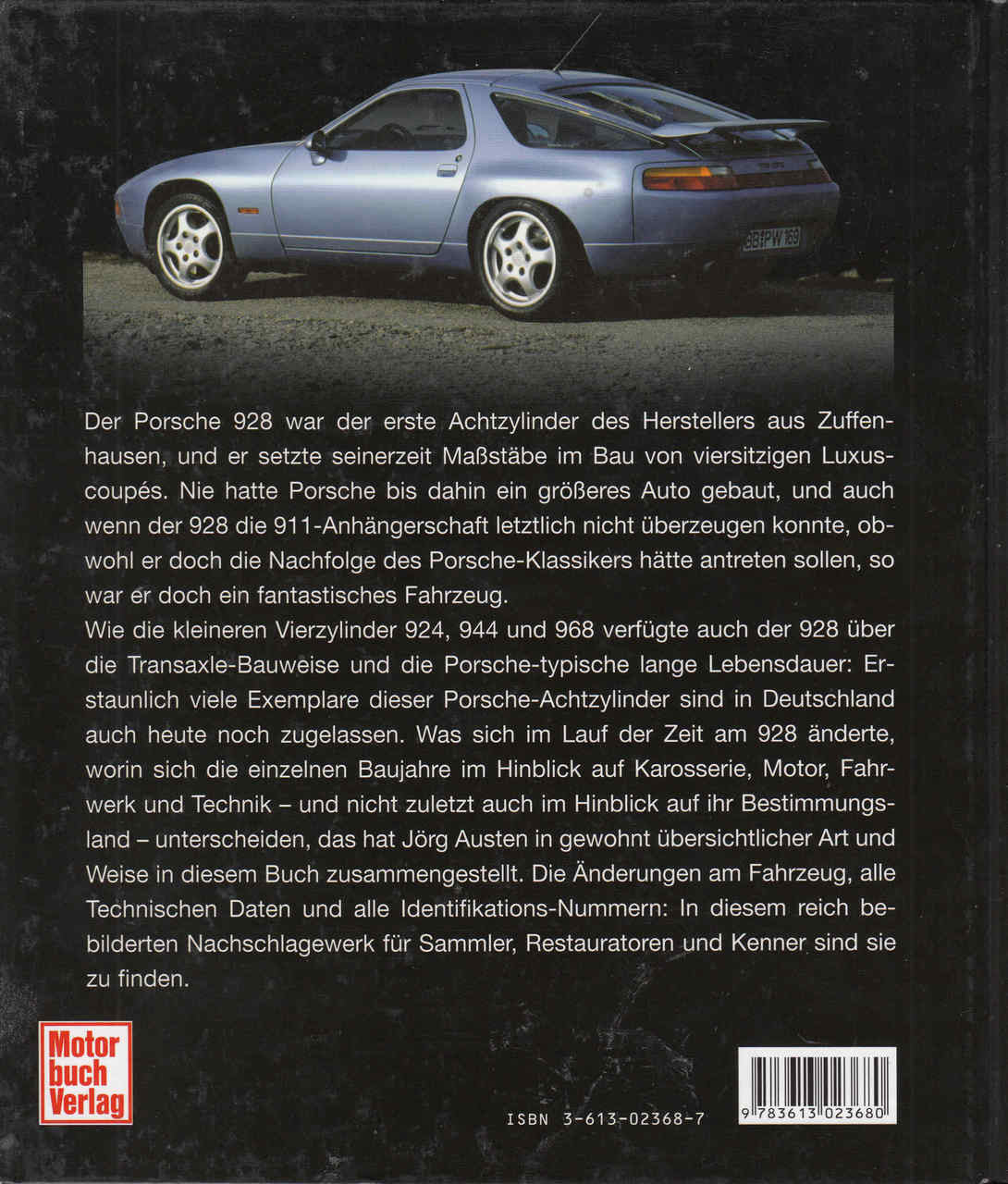 Porsche 928 Die technische Dokumentation des Transaxle-Achtzylinders (German) (9783613023680)  - back