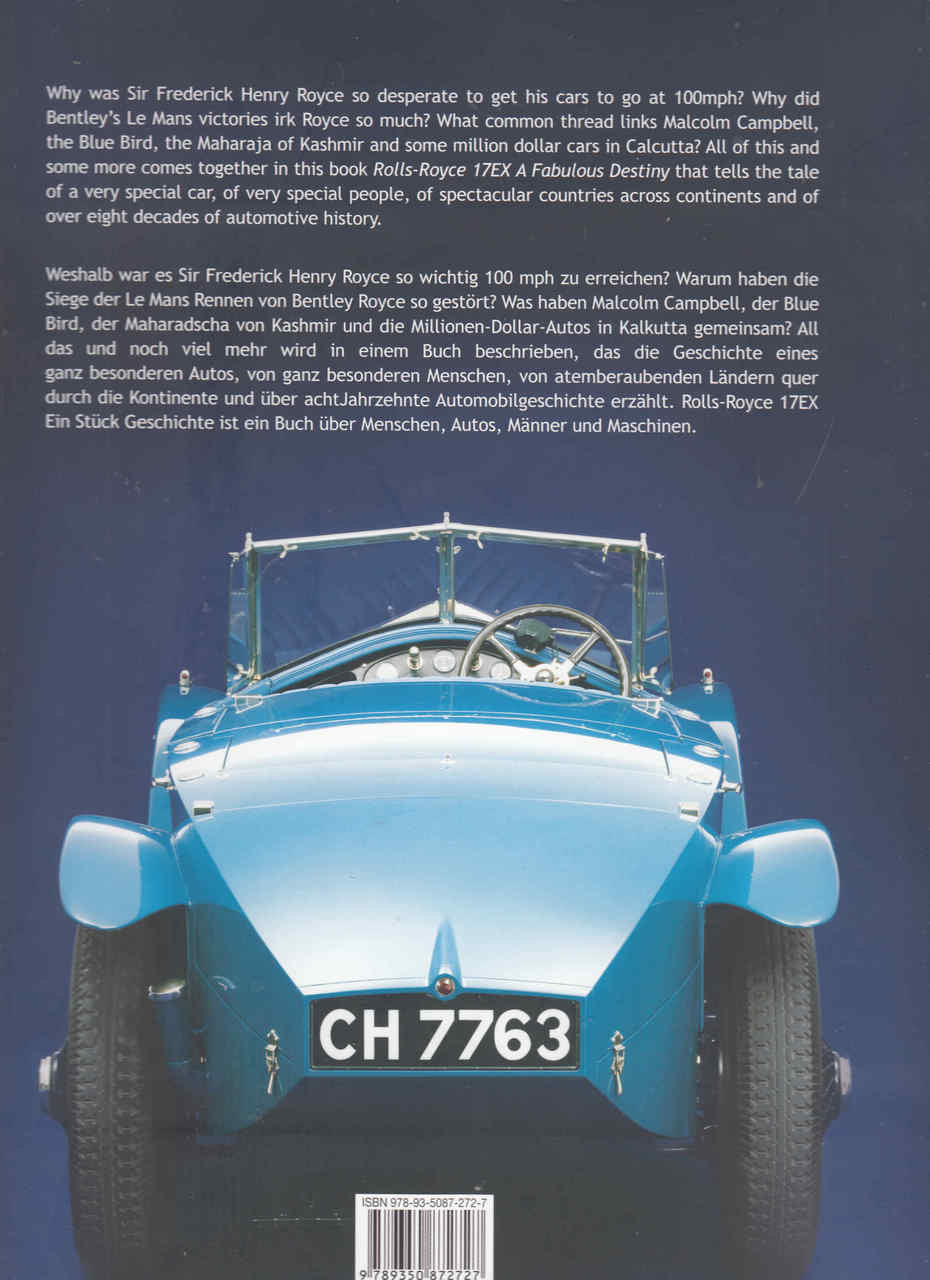 Rolls-Royce 17EX: A Fabulous Destiny (9789350872727)  -back
