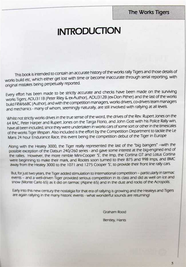 The Works Tigers 1964 to 1966