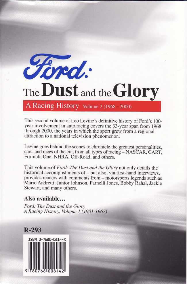 Ford The Dust and the Glory: A Racing History Volume 2 (1968 - 2000)