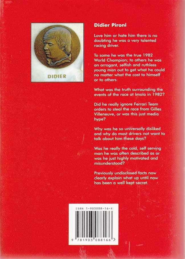 Red hardcover book back cover with portrait, biography text, and barcode