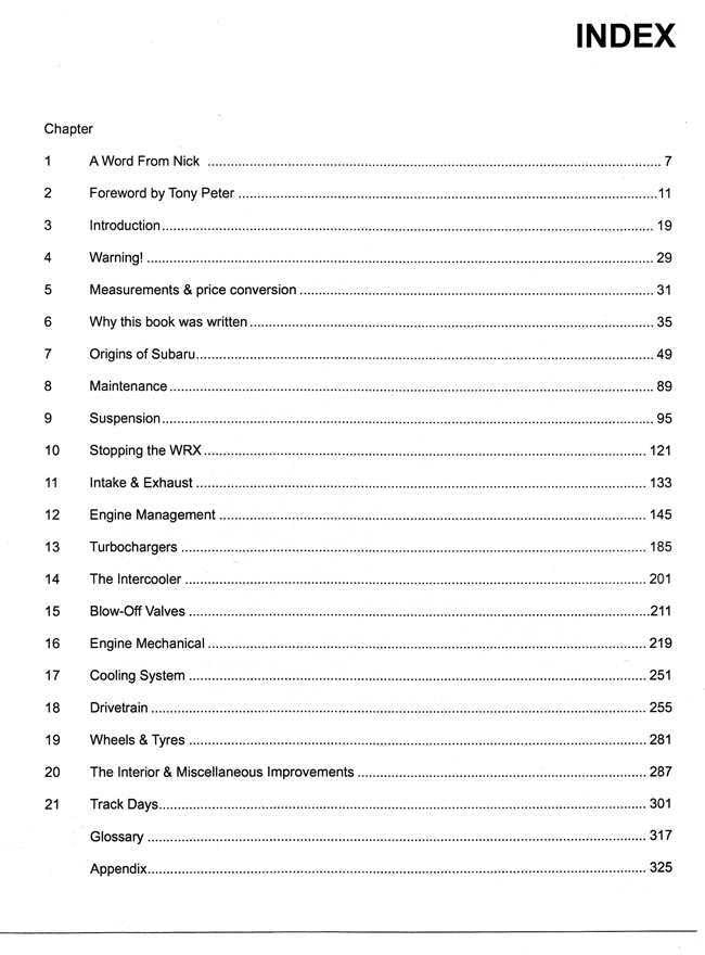 Subaru Performance Handbook, Training WRX Edition 3