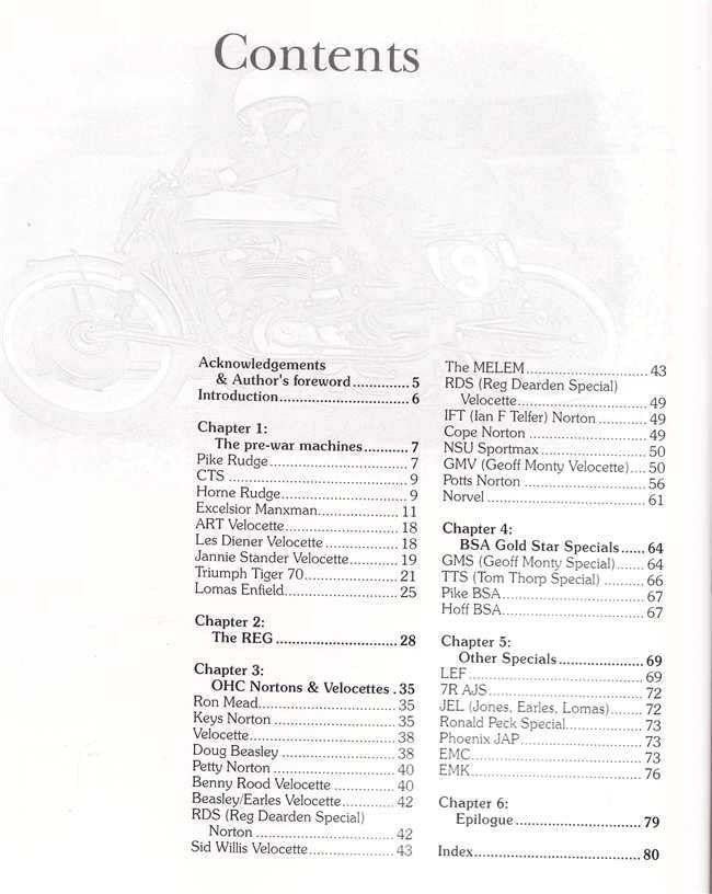 Book contents page with “Contents” heading and chapter index list