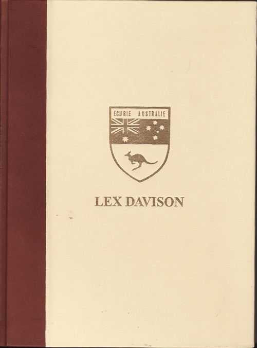 Book cover with Lex Davison name and Australia-style crest design