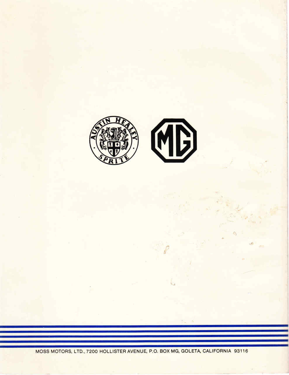 Austin Healey Sprite & MG Midget Parts Catalog (SPM02) - back