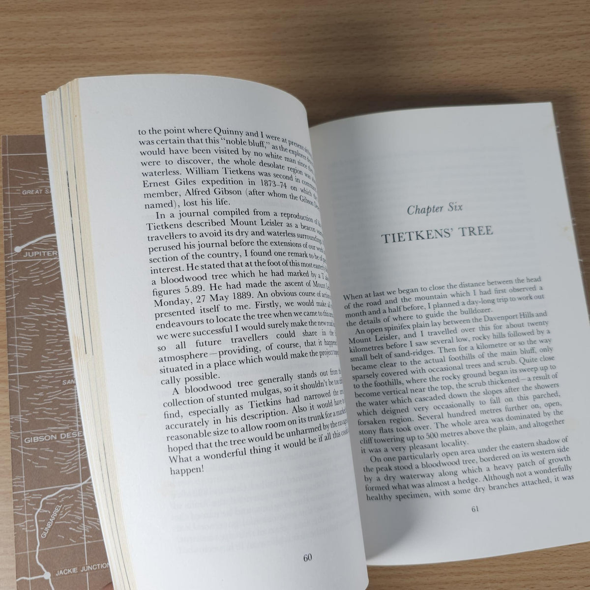 Open book page with chapter text, including section title 'Tietkens Tree'