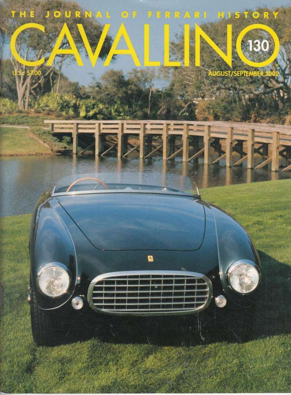 Cavallino Ferrari magazine issue cover with blue vintage car and issue number 130