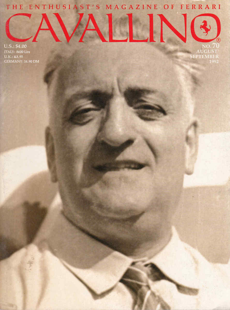 Cavallino magazine issue 70 cover with smiling man portrait and Ferrari logo