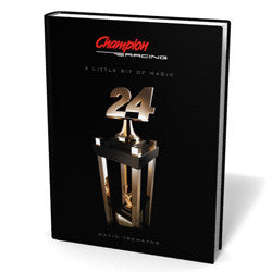 Champion Racing book cover with Champion logo, 24 trophy icon, and gold text