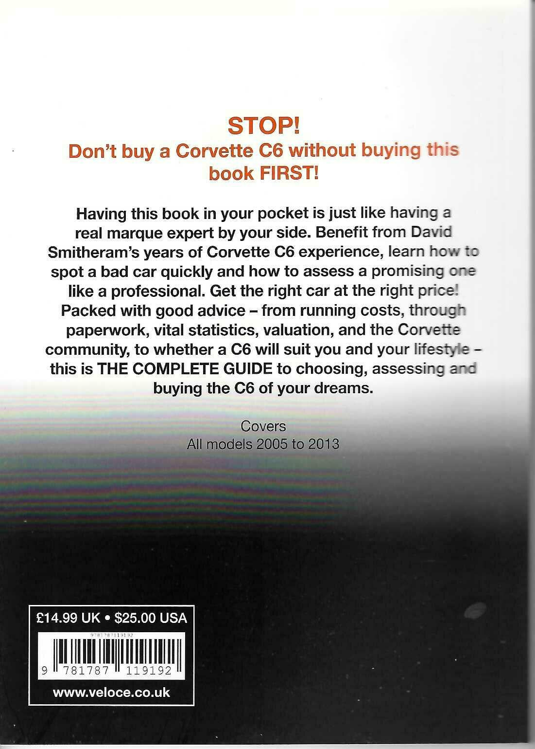 Chevrolet Corvette C6 buyer’s guide book back cover with text and car cover image
