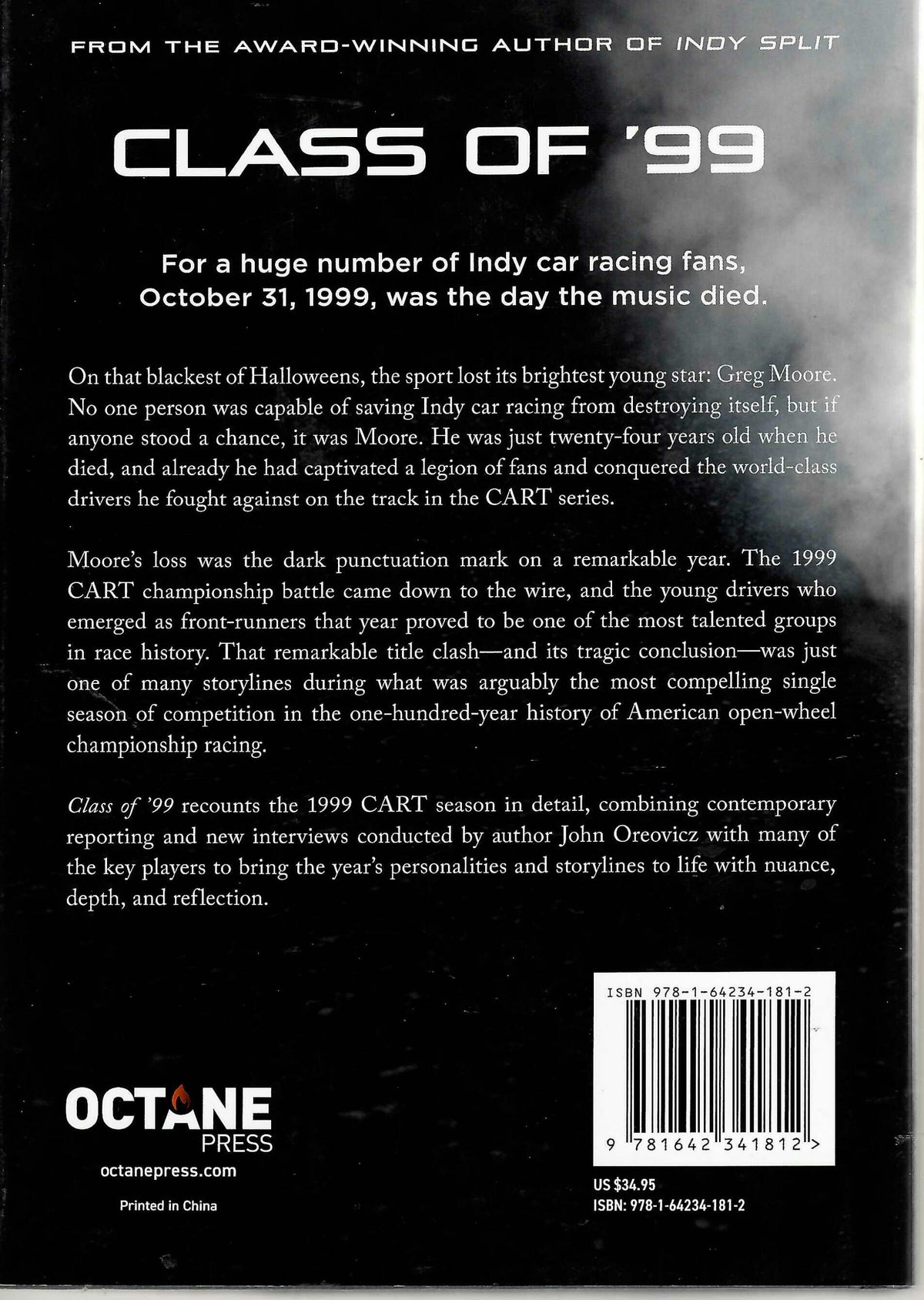 Book back cover with Octane Press text block and barcode