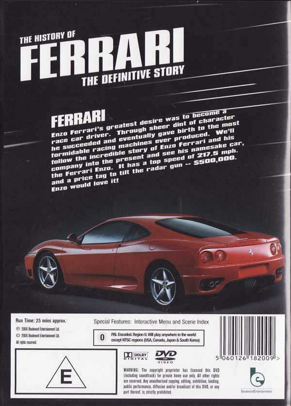 The History of Ferrari: The Definitive Story DVD
