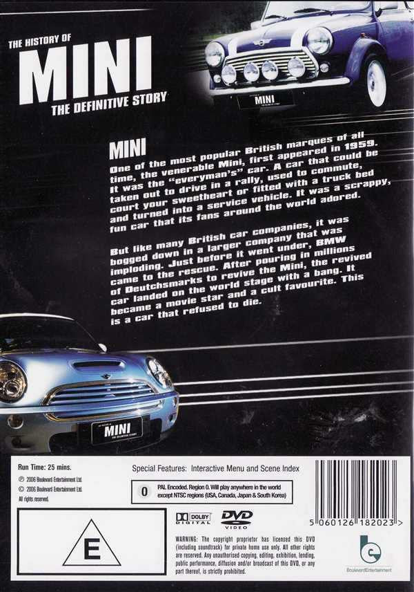 The History of Mini: The Definitive Story DVD