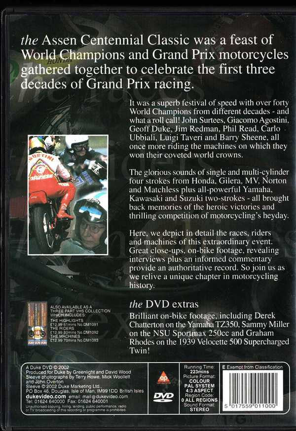 The Assen Centennial Classic 1998 DVD