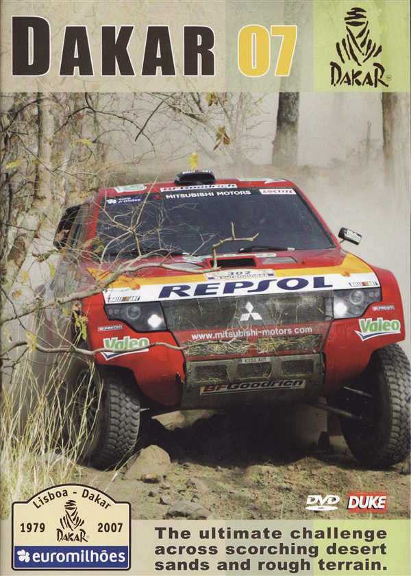 DVD case showing red rally car with “DAKAR 07” title and “The ultimate challenge”