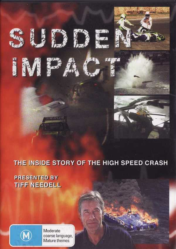 Crash documentary DVD cover with bold title, motorcycle photos, and man portrait