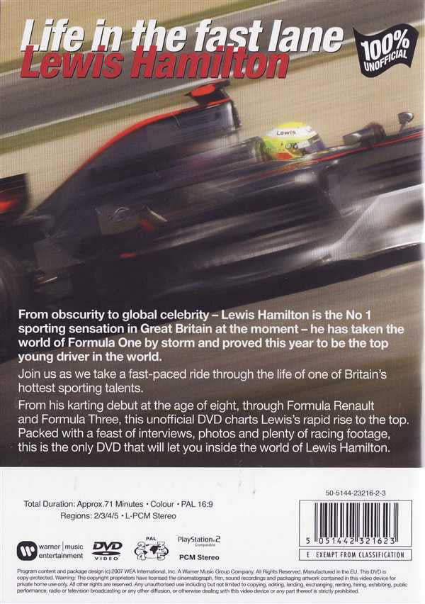 Lewis Hamilton: Life In The Fast Lane DVD