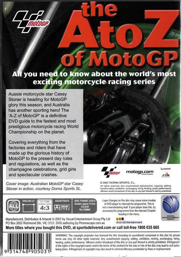 The A To Z of MotoGP DVD