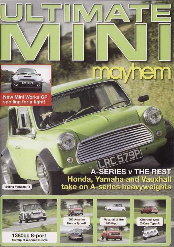 DVD cover with green Mini car and large 'Ultimate Mini' title, 'mayhem' logo