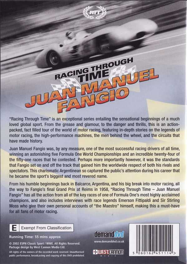 Racing Through Time: Juan Manuel Fangio DVD