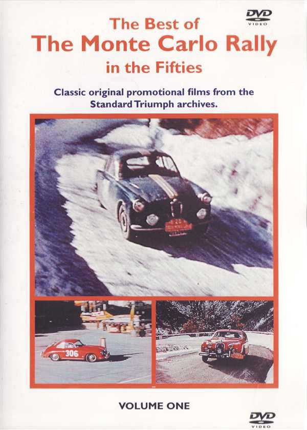 DVD cover, Monte Carlo Rally in the Fifties Vol. One, rally car photos