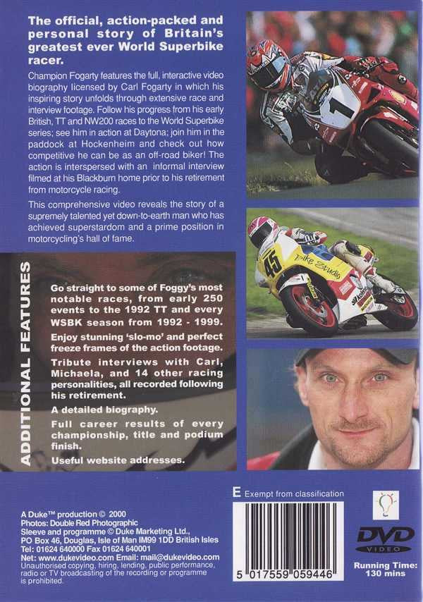Champion Carl Fogarty - Tribute Edition DVD