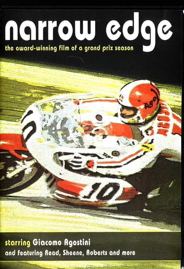 DVD cover with 'narrow edge' title and racing motorcycle artwork