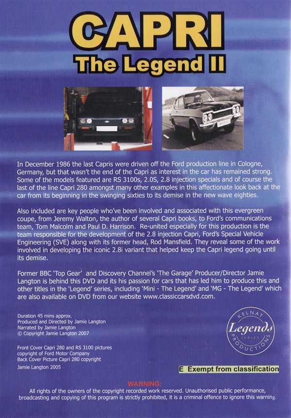 Capri: The Legend II DVD
