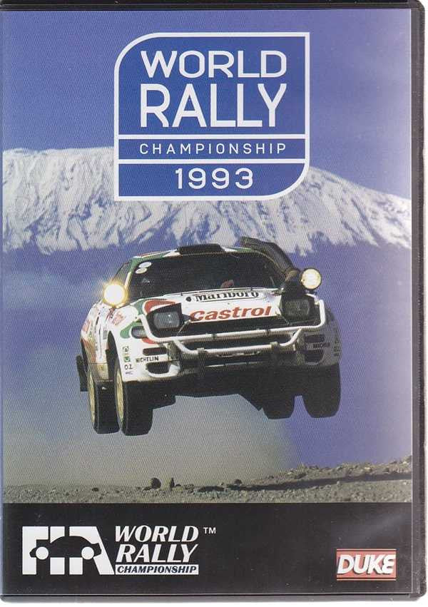 Rally Championship 1993 DVD with world rally logos and rally car jumping