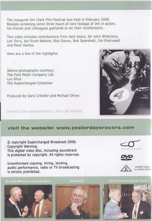 DVD case back cover with program text and small black-and-white photos.