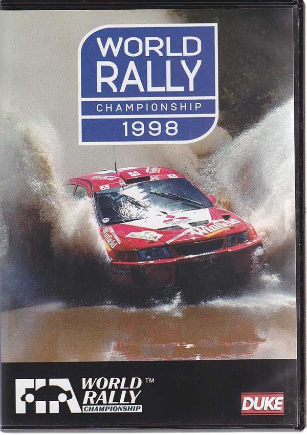 World Rally Championship 1998 DVD case front with red rally car in dust