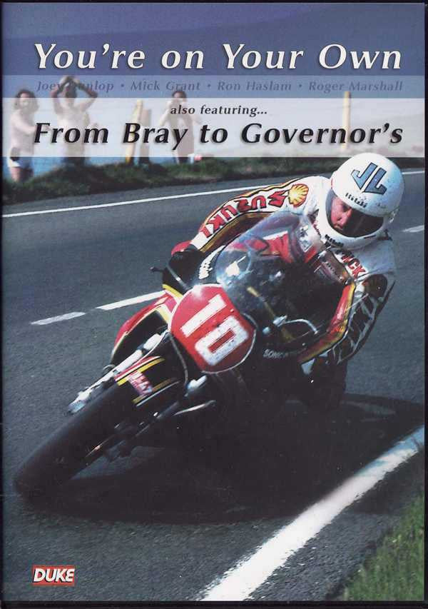 Motorsport DVD cover with motorcycle racer on road and Duke logo