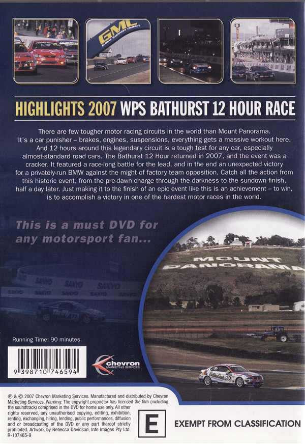 Highlights 2007 WSP Bathurst 12 Hour Race DVD