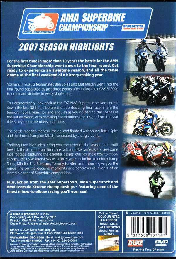 AMA Superbike Championship 2007 Season Highlights DVD
