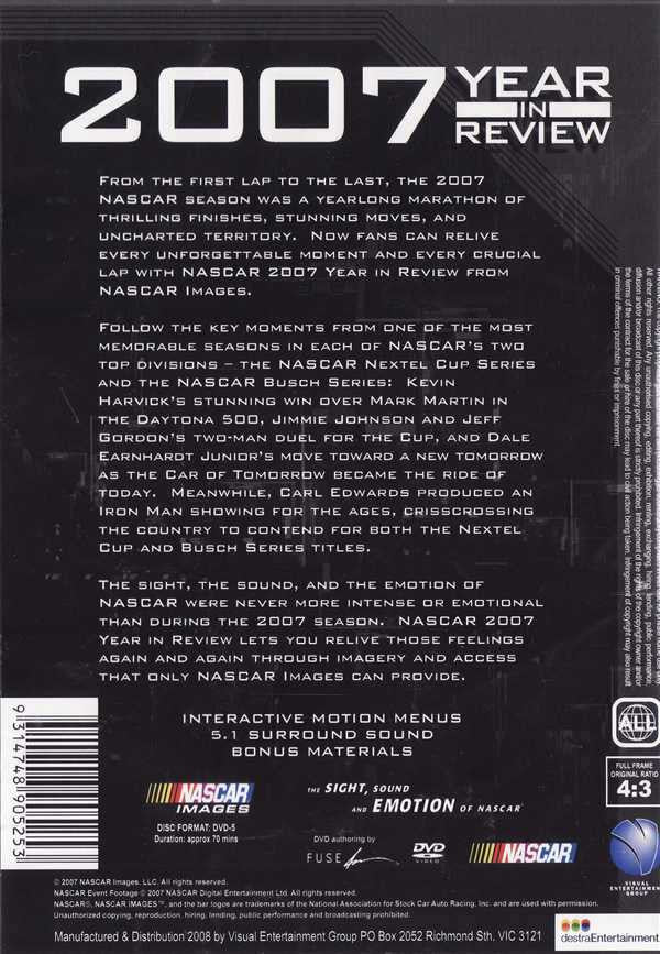 Nascar 2007: Year In Review DVD