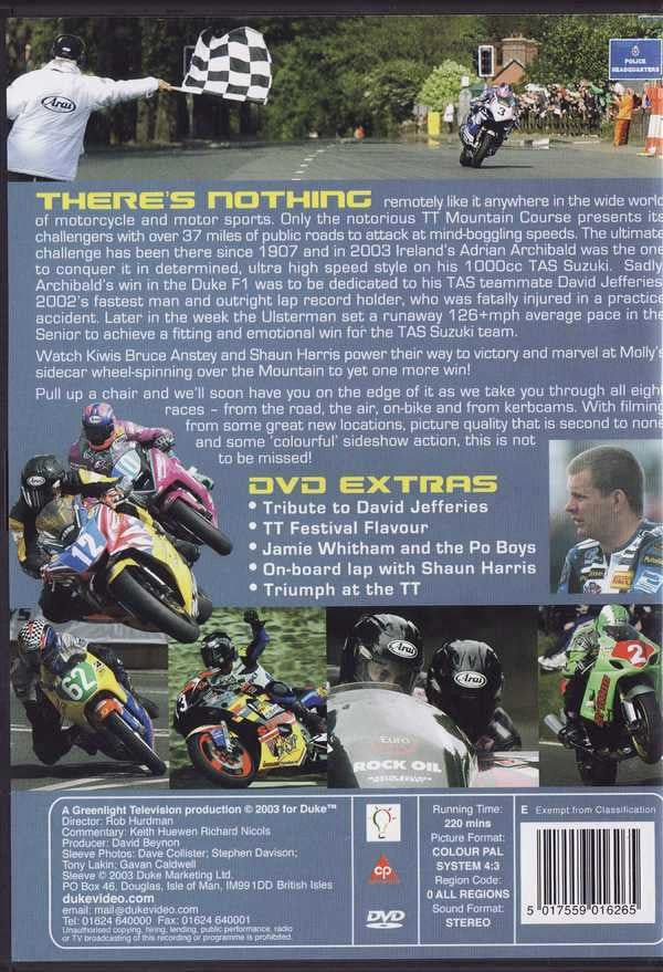 Motorcycle DVD cover with riders, checkered flag, and graphic collage of racing details