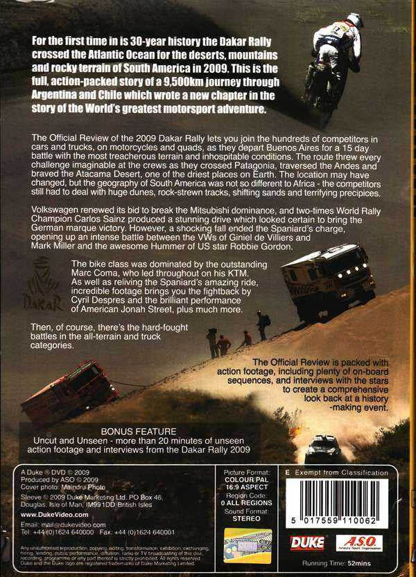 Dakar Rally 2009 (Argentina-Chile) DVD
