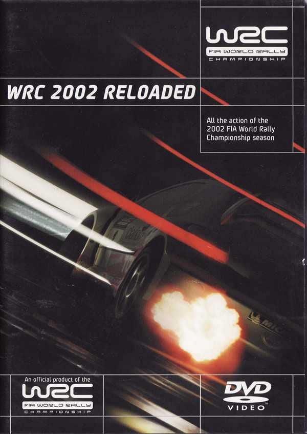 WRC 2002 rally video DVD case with WRC and WEC logos and red race streaks