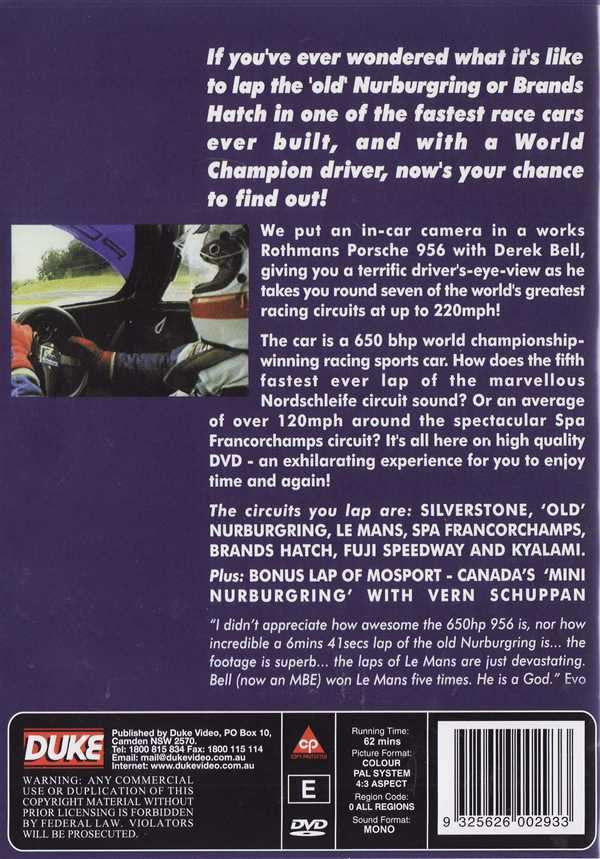 In Car 956 DVD back cover with detailed description text and barcode