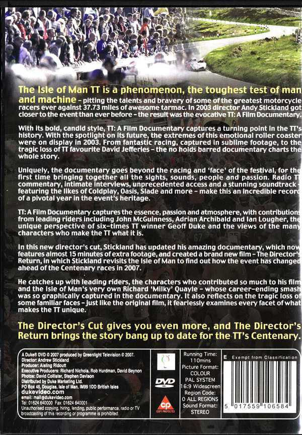 TT: A Film Documentary (Director's Cut) DVD