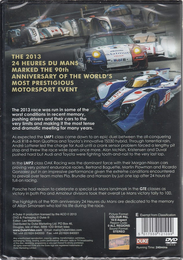 Motorsport DVD case back cover with race cars and event text