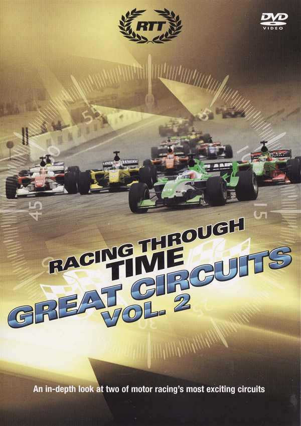 Racing Through Time Great Circuits Vol. 2 DVD cover with race cars and title text