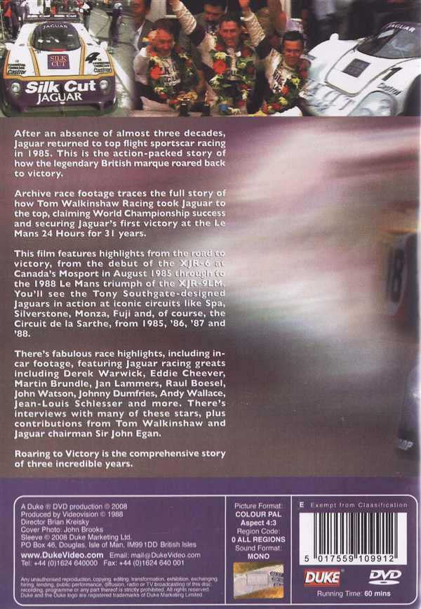 Roaring To Victory: The Jaguar Story From 1985 To 1988 Le Mans DVD