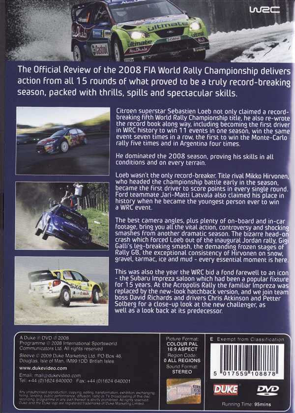 FIA World Rally Championship 2008: The Official Review DVD